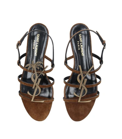 Shop Saint Laurent Leather Cassandra Sandals