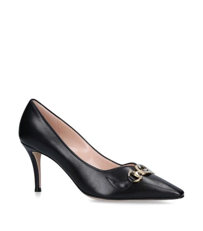 Shop Gucci Leather Zumi Pumps 75