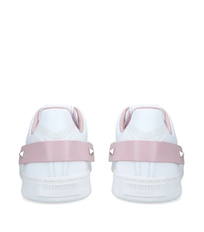 Shop Valentino Garavani Leather Backnet Sneakers