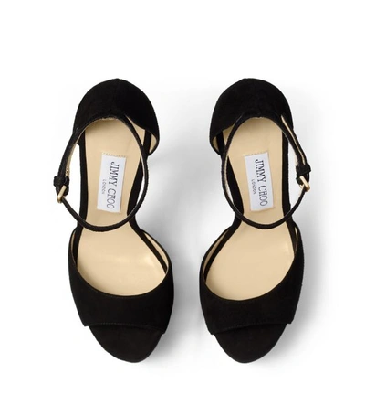 Shop Jimmy Choo Max 150 Suede Sandals In Black