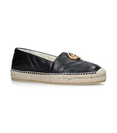 Shop Gucci Leather Pilar Espadrilles