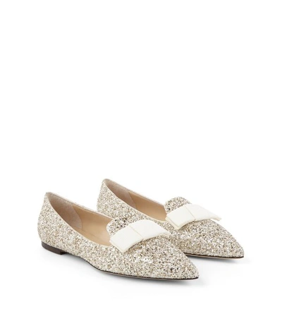 Shop Jimmy Choo Gala Glitter Flats