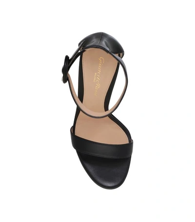 Shop Gianvito Rossi Leather Portofino Sandals 105 In Black