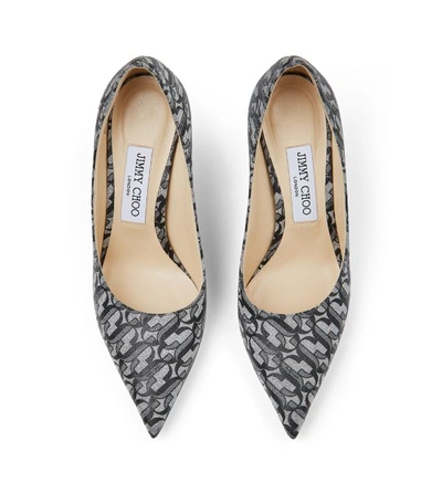 Shop Jimmy Choo Love 85 Glitter Logo Print Pumps