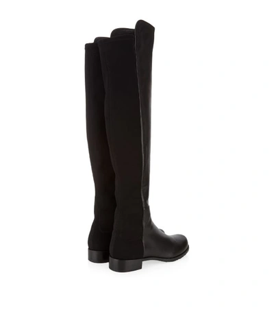 Shop Stuart Weitzman Leather 5050 Over-the-knee Boots In Black