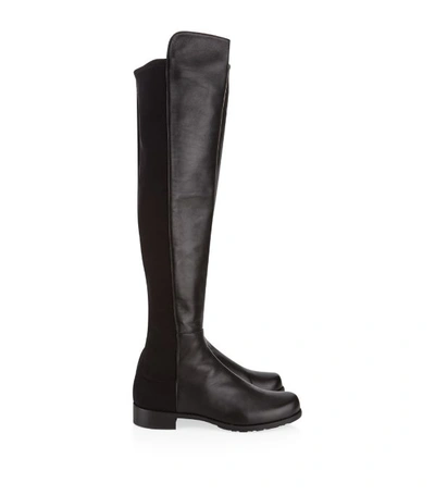 Shop Stuart Weitzman Leather 5050 Over-the-knee Boots In Black