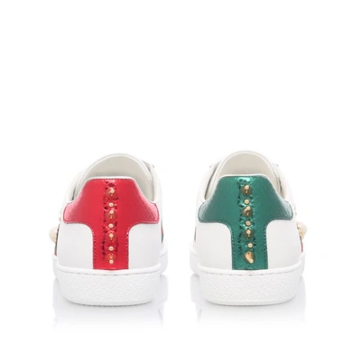 Shop Gucci Pearl Stud Ace Sneakers