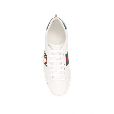 Shop Gucci Pearl Stud Ace Sneakers