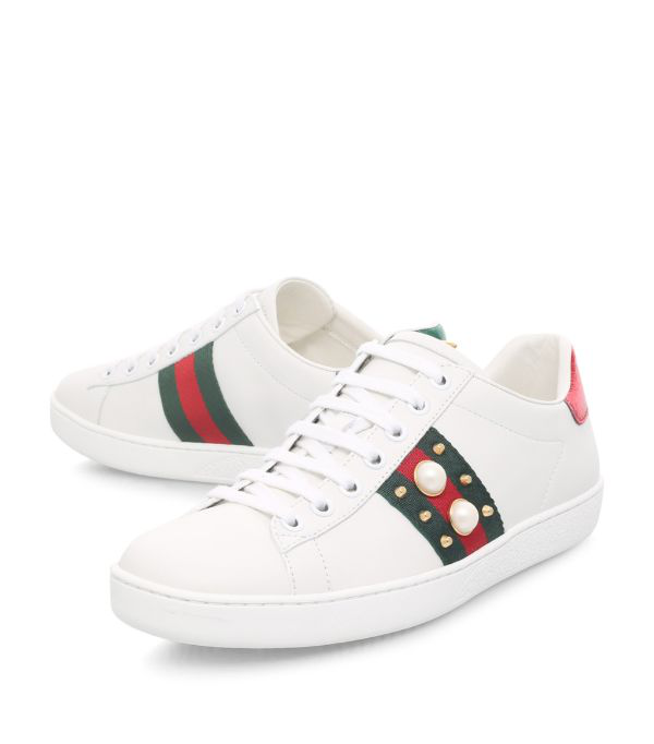 gucci trainers with pearls