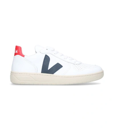 Shop Veja Leather V-10 Sneakers In White