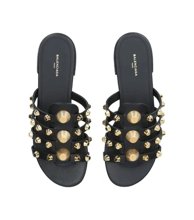 Shop Balenciaga Leather Gwen Studded Sandals