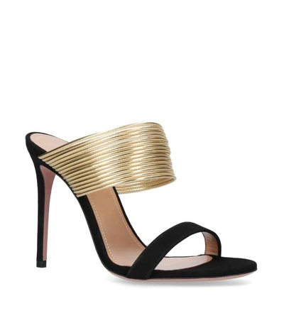 Shop Aquazzura Suede Rendez Vous Sandals 105