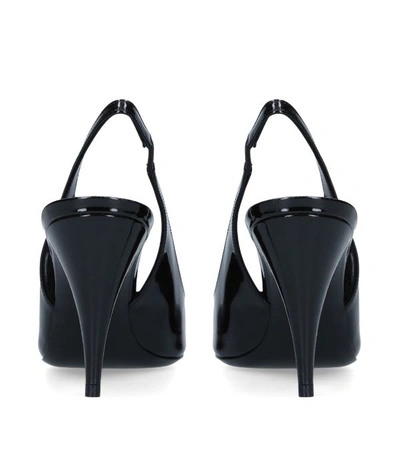 Shop Saint Laurent Patent Kiki Slingback Heels 85