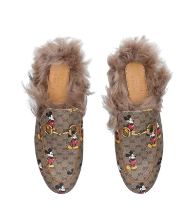 Shop Gucci X Disney Princetown Mickey Mouse Slippers
