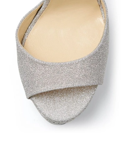Shop Jimmy Choo Max 150 Glitter Sandals In Silver