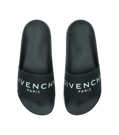 Shop Givenchy Logo Slides In Black