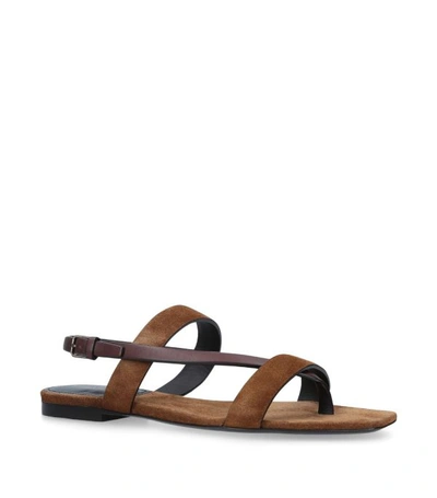 Shop Saint Laurent Leather Hiandra Sandals