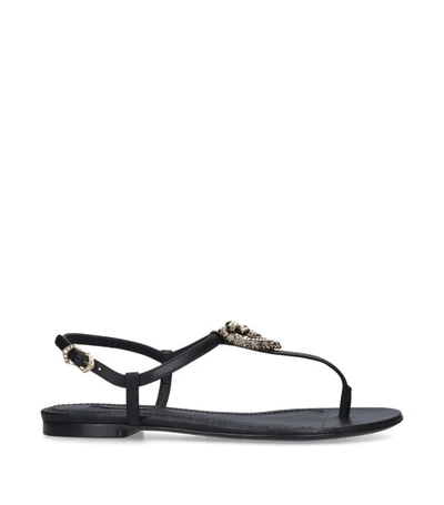 Shop Dolce & Gabbana Leather Devotion Heart Sandals