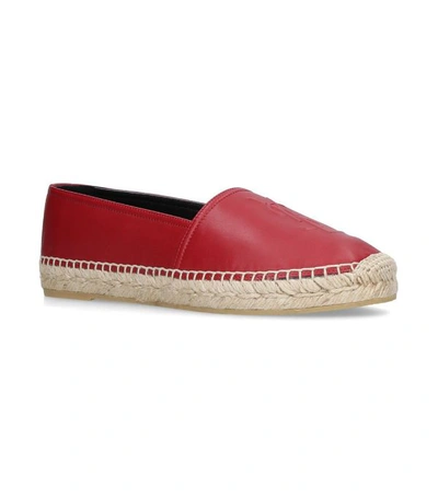 Shop Saint Laurent Leather Logo Espadrilles