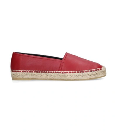 Shop Saint Laurent Leather Logo Espadrilles