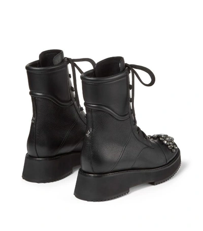 Shop Jimmy Choo Hadley Embellished Leather Combat Boots