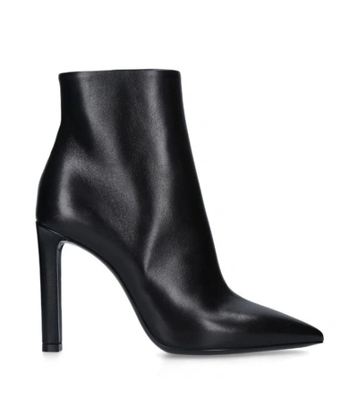 Shop Saint Laurent Leather Kate Ankle Boots 75