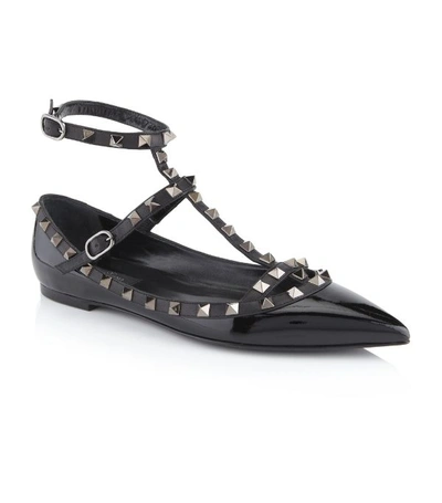 Shop Valentino Garavani Patent Rockstud Flats