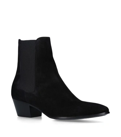 Shop Saint Laurent Leather West Chelsea Boots 45