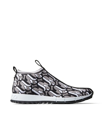 Jimmy Choo Norway Black, White And Metallic-silver Jc Knit Trainers |  ModeSens
