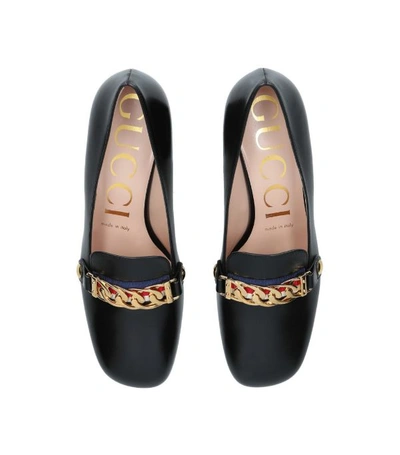 Shop Gucci Leather Sylvie Pumps 55