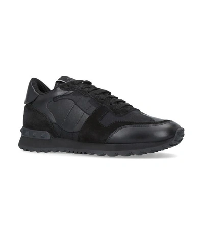 Shop Valentino Camouflage Sneakers In Black