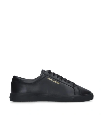 Shop Saint Laurent Leather Andy Sneakers