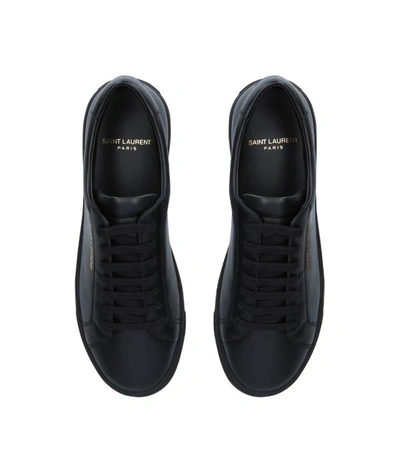 Shop Saint Laurent Leather Andy Sneakers