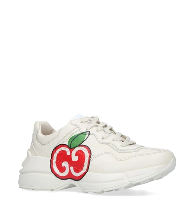 Shop Gucci Leather Apple Rhyton Sneakers