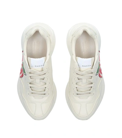 Shop Gucci Leather Apple Rhyton Sneakers