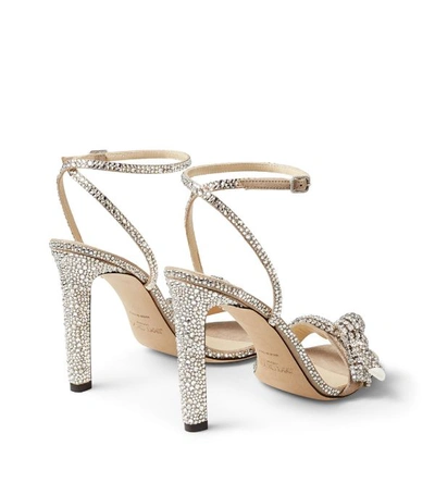 Shop Jimmy Choo Thyra 100 Suede Crystal-embellished Sandals