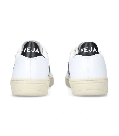 Shop Veja V-10 Ex-white Black Lace Up Trainers