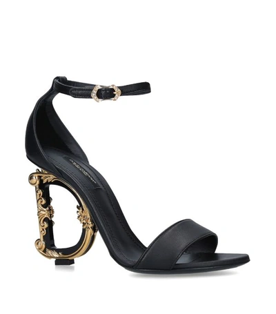 Shop Dolce & Gabbana Leather Barocco Sandals 100