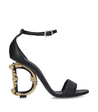 Shop Dolce & Gabbana Leather Barocco Sandals 100