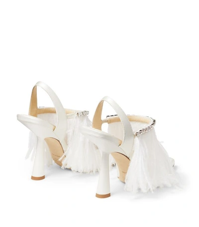 Shop Jimmy Choo Ambre 100 Ostrich Feather Slingback Heels