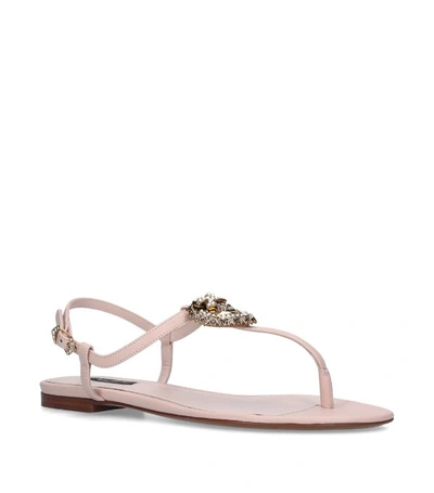 Shop Dolce & Gabbana Leather Devotion Heart Sandals