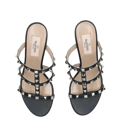 Shop Valentino Leather Rockstud Mules 60 In Black