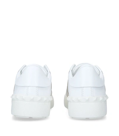 Shop Valentino Leather Open Sneakers In White