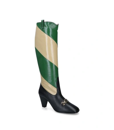 Shop Gucci Leatre Stripe Zumi Boots 75