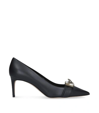 Shop Alexander Mcqueen Embellished Leather Pumps 40