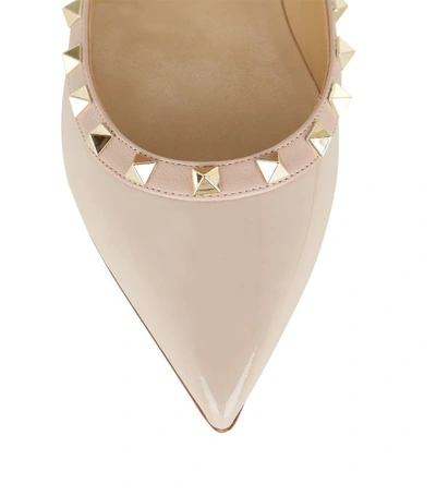 Shop Valentino Rockstud Flats In Nude