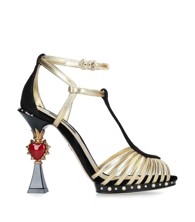 Shop Dolce & Gabbana Sculpted Heel Sandals 105