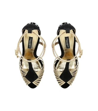 Shop Dolce & Gabbana Sculpted Heel Sandals 105