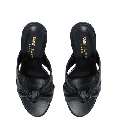 Shop Saint Laurent Loulou Knot Mules 100