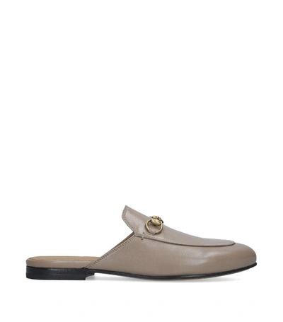 Shop Gucci Leather Princetown Slippers